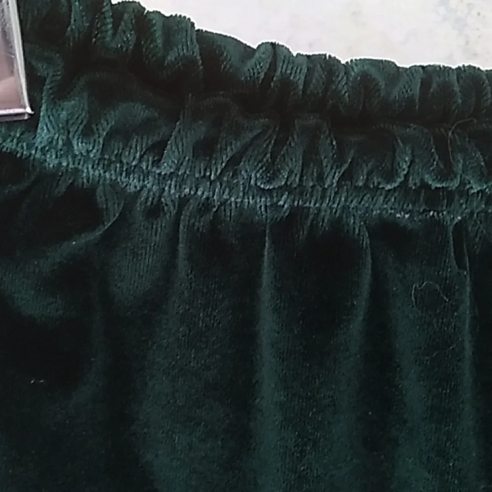 Valenti Women's Size Small Forest/Hunter Green Velvet Pull On Pants *Altered* - Picture 6 of 13